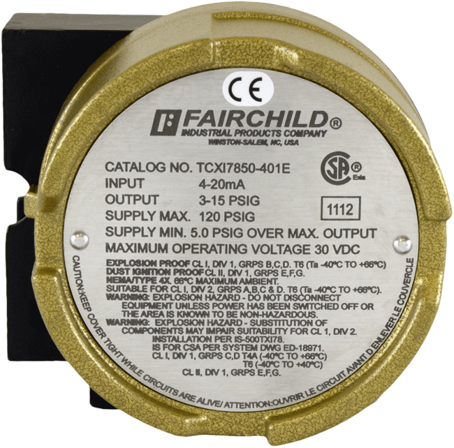 Fairchild Moisture-Resistant Electro-Pneumatic Transducer, Model TXI7850
